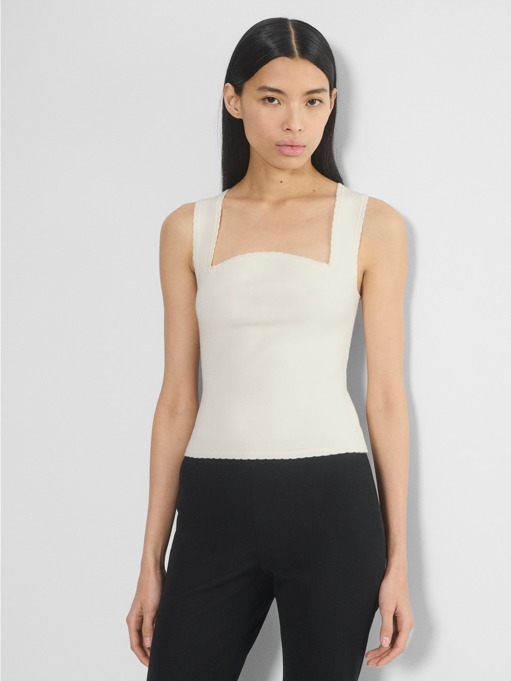 Wilfred Ballad Top Aritzia Cream Square-Neck Knit Tank